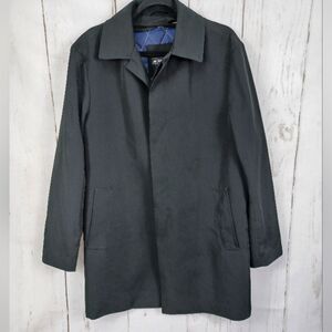 Bachrach Mens Trench Coat Black Collared